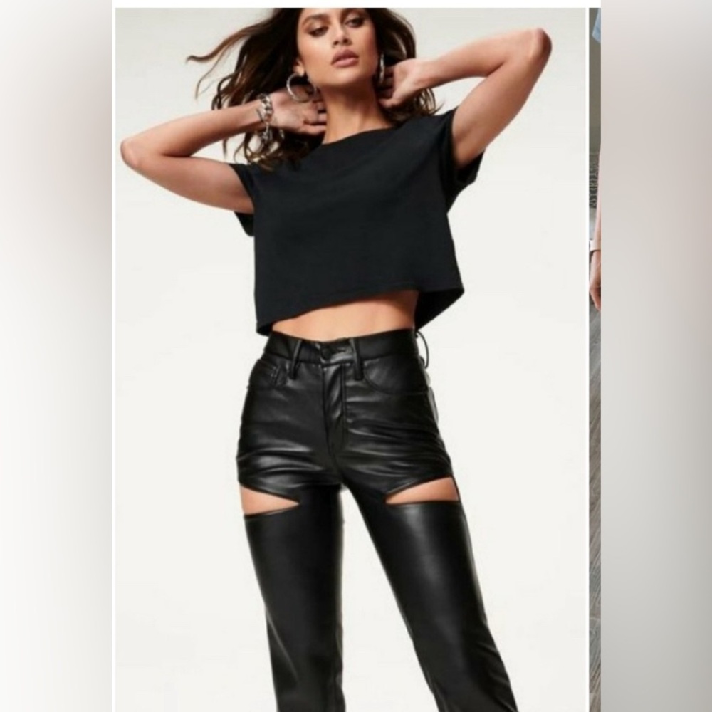 New Good American Icon Cut out faux leather pants